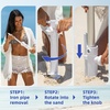 image:imageAMMSUN 8 Feet Large Beach Umbrella with Sand Anchor Heavy Duty High Wind Portable Outdoor Umbrellas UV 50 Protection Air Vent Tilt Patio Garden PoolGreen Stripes