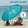 image:imageAMMSUN 8 Feet Large Beach Umbrella with Sand Anchor Heavy Duty High Wind Portable Outdoor Umbrellas UV 50 Protection Air Vent Tilt Patio Garden PoolTeal