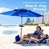image:imageAMMSUN 8ft Large Beach Umbrellas for Sand with Sand Anchor Air Vent hookDark Blue