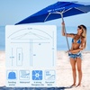 image:imageAMMSUN 8ft Large Beach Umbrellas for Sand with Sand Anchor Air Vent hookDark Blue