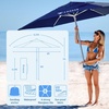 image:imageAMMSUN 8ft Large Beach Umbrellas for Sand with Sand Anchor Air Vent hookNavy