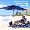 image:imageAMMSUN 8ft Large Beach Umbrellas for Sand with Sand Anchor Air Vent hookNavy