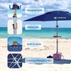 image:imageAMMSUN 8ft Large Beach Umbrellas for Sand with Sand Anchor Air Vent hookNavy