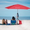 image:imageAMMSUN 8ft Large Beach Umbrellas for Sand with Sand Anchor Air Vent hookRed