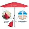 image:imageAMMSUN 8ft Large Beach Umbrellas for Sand with Sand Anchor Air Vent hookRed