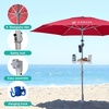 image:imageAMMSUN 8ft Large Beach Umbrellas for Sand with Sand Anchor Air Vent hookRed