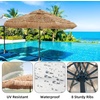 image:imageAMMSUN 9ft Hula Thatched Tiki Umbrella Hawaiian Style Beach Patio Umbrella and 8 Ribs with Crank Lift UPF 50 Outdoor Tiki Bar Tropical Palapa Patio Garden Beach Pool Backyard Natural Color