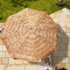 image:imageAMMSUN 9ft Hula Thatched Tiki Umbrella Hawaiian Style Beach Patio Umbrella and 8 Ribs with Crank Lift UPF 50 Outdoor Tiki Bar Tropical Palapa Patio Garden Beach Pool Backyard Natural Color