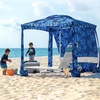 image:imageAMMSUN Beach Cabana 6565 Beach Canopy Easy Set up and Take Down Cabana Tent with Sand Pockets Instant Sun Shade with Side Wall Coral TropicalCoral Tropical