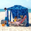 image:imageAMMSUN Beach Cabana 6565 Beach Canopy Easy Set up and Take Down Cabana Tent with Sand Pockets Instant Sun Shade with Side Wall Coral TropicalCoral Tropical