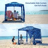 image:imageAMMSUN Beach Cabana 6565 Beach Canopy Easy Set up and Take Down Cabana Tent with Sand Pockets Instant Sun Shade with Side Wall Coral TropicalCoral Tropical
