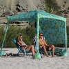 image:imageAMMSUN Beach Cabana 6565 Beach Canopy Easy Set up and Take Down Cabana Tent with Sand Pockets Instant Sun Shade with Side Wall Coral TropicalDazzling Banana