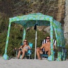 image:imageAMMSUN Beach Cabana 6565 Beach Canopy Easy Set up and Take Down Cabana Tent with Sand Pockets Instant Sun Shade with Side Wall Coral TropicalDazzling Banana