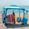 image:imageAMMSUN Beach Cabana 6565 Beach Canopy Easy Set up and Take Down Cabana Tent with Sand Pockets Instant Sun Shade with Side Wall Coral TropicalGradient Blue