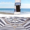 image:imageAMMSUN Beach Cabana 6565 Beach Canopy Easy Set up and Take Down Cabana Tent with Sand Pockets Instant Sun Shade with Side Wall Coral TropicalNavy Sailor