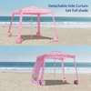 image:imageAMMSUN Beach Cabana 6565 Beach Canopy Easy Set up and Take Down Cabana Tent with Sand Pockets Instant Sun Shade with Side Wall Coral TropicalPink Leaf