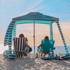 image:imageAMMSUN Beach Cabana 6565 Beach Canopy Easy Set up and Take Down Cabana Tent with Sand Pockets Instant Sun Shade with Side Wall Coral TropicalRoyal Turquoise