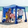 image:imageAMMSUN Beach Cabana 6565 Beach Canopy Easy Set up and Take Down Cabana Tent with Sand Pockets Instant Sun Shade with Side Wall Coral TropicalSea Flow