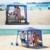 image:imageAMMSUN Beach Cabana 6565 Beach Canopy Easy Set up and Take Down Cabana Tent with Sand Pockets Instant Sun Shade with Side Wall Coral TropicalSiesta Stripe