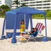 image:imageAMMSUN Beach Cabana 6565 Beach Canopy Easy Set up and Take Down Cabana Tent with Sand Pockets Instant Sun Shade with Side Wall Coral TropicalSiesta Stripe