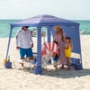 image:imageAMMSUN Beach Cabana 6565 Beach Canopy Easy Set up and Take Down Cabana Tent with Sand Pockets Instant Sun Shade with Side Wall Coral TropicalSiesta Stripe
