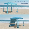 image:imageAMMSUN Beach Cabana 6565 Beach Canopy Easy Set up and Take Down Cabana Tent with Sand Pockets Instant Sun Shade with Side Wall Coral TropicalTropical Aqua