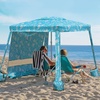 image:imageAMMSUN Beach Cabana 6565 Beach Canopy Easy Set up and Take Down Cabana Tent with Sand Pockets Instant Sun Shade with Side Wall Coral TropicalTropical Aqua