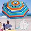 image:imageAMMSUN Beach Umbrellas for Sand Heavy Duty Wind Portable 65ftActive Sunfire