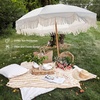image:imageAMMSUN Boho Fringe Umbrella 65ft Outdoor Umbrella with TasselAntique White