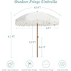 image:imageAMMSUN Boho Fringe Umbrella 65ft Outdoor Umbrella with TasselAntique White