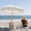 image:imageAMMSUN Boho Fringe Umbrella 65ft Outdoor Umbrella with TasselAntique White
