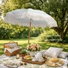 image:imageAMMSUN Boho Fringe Umbrella 65ft Outdoor Umbrella with TasselGreen Stripe