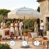 image:imageAMMSUN Boho Fringe Umbrella 65ft Outdoor Umbrella with TasselGreen Stripe