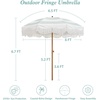 image:imageAMMSUN Boho Fringe Umbrella 65ft Outdoor Umbrella with TasselGreen Stripe