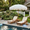 image:imageAMMSUN Boho Fringe Umbrella 65ft Outdoor Umbrella with TasselGreen Stripe