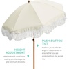 image:imageAMMSUN Boho Fringe Umbrella 65ft Outdoor Umbrella with TasselLight Beige