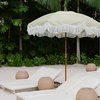 image:imageAMMSUN Boho Fringe Umbrella 65ft Outdoor Umbrella with TasselLight Beige