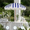 image:imageAMMSUN Boho Fringe Umbrella 65ft Outdoor Umbrella with TasselNavy Stripe