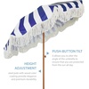 image:imageAMMSUN Boho Fringe Umbrella 65ft Outdoor Umbrella with TasselNavy Stripe