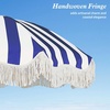 image:imageAMMSUN Boho Fringe Umbrella 65ft Outdoor Umbrella with TasselNavy Stripe