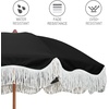 image:imageAMMSUN Boho Fringe Umbrella 65ft Outdoor Umbrella with TasselNoble Black
