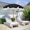 image:imageAMMSUN Boho Fringe Umbrella 65ft Outdoor Umbrella with TasselNoble Black