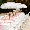 image:imageAMMSUN Boho Fringe Umbrella 65ft Outdoor Umbrella with TasselPink Stripes