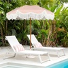 image:imageAMMSUN Boho Fringe Umbrella 65ft Outdoor Umbrella with TasselRose Stripe