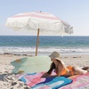image:imageAMMSUN Boho Fringe Umbrella 65ft Outdoor Umbrella with TasselStripes Pink