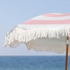 image:imageAMMSUN Boho Fringe Umbrella 65ft Outdoor Umbrella with TasselStripes Pink
