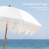 image:imageAMMSUN Boho Fringe Umbrella 65ft Outdoor Umbrella with TasselWhite