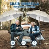 image:imageAMMSUN Chair Umbrella with Universal Clamp Adjustable 47 inches and 360 Swivel amp UPF 50 Protection Portable Sun Umbrella Secure Clip on CampingBeach Chairs Stroller Wheelchair Golf cart Lounger Blue LargesizedLight Beige2 PACK