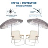 image:imageAMMSUN Chair Umbrella with Universal Clamp Adjustable 47 inches and 360 Swivel amp UPF 50 Protection Portable Sun Umbrella Secure Clip on CampingBeach Chairs Stroller Wheelchair Golf cart Lounger Blue LargesizedGrey2 PACK