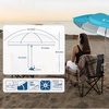 image:imageAMMSUN Chair Umbrella with Universal Clamp Adjustable 47 inches and 360 Swivel amp UPF 50 Protection Portable Sun Umbrella Secure Clip on CampingBeach Chairs Stroller Wheelchair Golf cart Lounger Blue LargesizedLight Blue